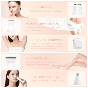 Recortadora de vello eléctrica 5 en 1 a prueba de agua para mujeres, para nariz, axilas y partes íntimas, recargable, IPX7. - Product Image 3