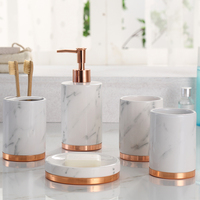 Ensemble d'accessoires de salle de bain en travertin beige populaire pour la décoration de la maison ou de l'hôtel