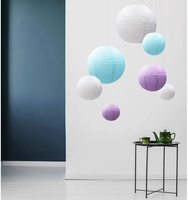Lanterne de plafond en papier ronde et pliable de bonne qualité, faite à la main, décoration de fête, thème de sirène