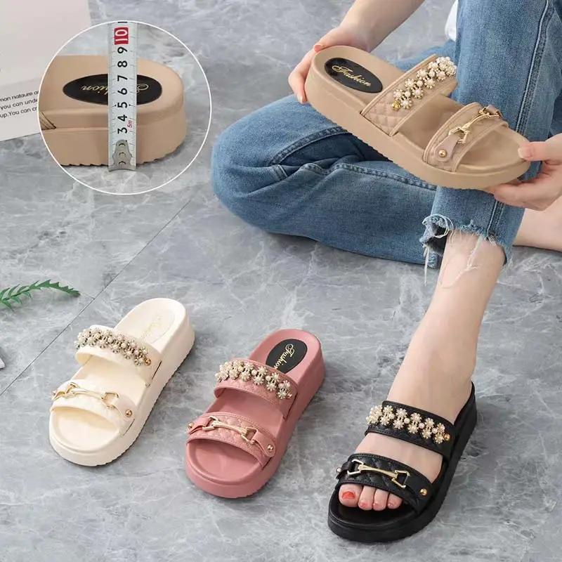 Originele Non Slip Strand Glijbanen Sandalen Ketting Trendy Vrouwen Slippers Mooie Mode Goedkope Hoge Kwaliteit Dame Outdoor Slip