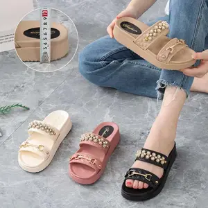 Original non slip beach slides sandals chain trendy women slippers nice fashion cheap high quality lady outdoor slip