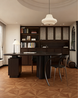 Parquet en bois d'ingénierie multicouche à motif de feuille de lotus populaire, installation par clic lisse, villa moderne