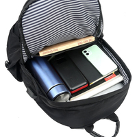 Sac à dos étudiant en nylon imperméable avec logo personnalisé, grande capacité, fermeture éclair, pour ordinateur portable, voyage en plein air