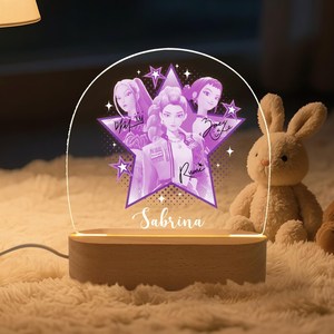 Luz Nocturna LED Personalizada de K-Pop, Regalo Personalizado de Anime Demon Huntrix Mira Rumi Zoey para Fans, Regalo de Cumpleaños y Navidad para Amantes <span class=keywords><strong>del</strong></span> K-Pop - Product Image 3