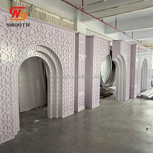 SMOOTH White PVC Laser Cut Arch <b>Backdrop</b> Stand Islamic Geometric Pattern Panel <b>Frame</b> <b>Backdrop</b> for Wedding Stage Decoration Event - Product Image 4
