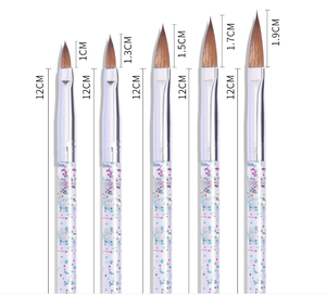 Lot de 5 pinceaux à paillettes pour nail art, pour la sculpture florale, la poudre, le gel acrylique français, pour la manucure et le design - Product Image 4