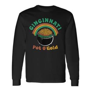 T-shirt a maniche lunghe Cincinnati St Patrick's Day Pot O' Gold, T-shirt promozionale personalizzabile - Product Image 1