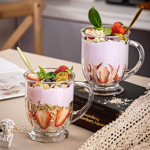 Surdimensionné 480/640ml INS <span class=keywords><strong>Gulu</strong></span> grande bouche tasse Style coréen anti-dérapant large Base verre café thé bière tasses avec poignée - Product Image 1