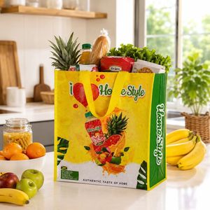 PP Woven Shopping Bags with PP Webbing Handles-Customized Pattern <b>Gift</b> & Groceries Use <b>Box</b> Packaging for Supermarkets - Product Image 2