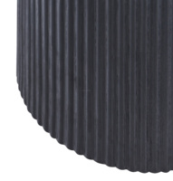Ensemble de 2 tables basses au design moderne, plateau rond en pierre frittée, base de table en MDF noir sculpté, pour le salon