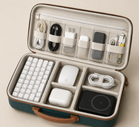 Étui de rangement électronique antichoc en EVA avec logo personnalisé, sac de voyage portable pour câbles, gadgets, clavier, souris, chargeur