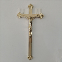 Crucifijo de Plástico Ornamental Estilo Europeo, Color Dorado, Cruz de Jesús para Ataúd, Accesorios de Decoración Funeraria