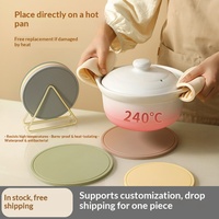 Sous-plat en silicone de style nordique simple, résistant à la chaleur, conception épaissie pour casseroles, assiettes, bols ; options personnalisées disponibles