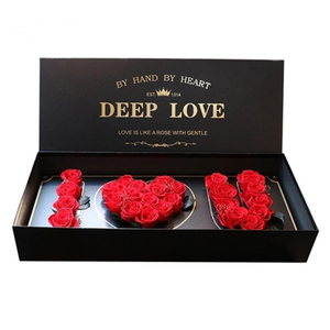 Caja de regalo de flores con estampado personalizado Caja de flores de rosas TE AMO Caja de regalo de embalaje de flores en forma de corazón - Product Image 4