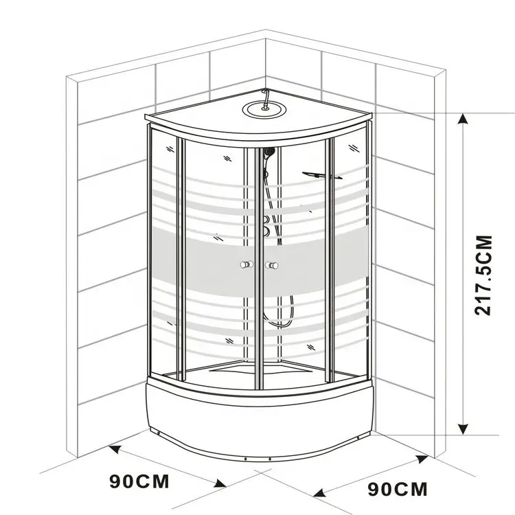 Cheap Shower Cubicle Enclosure   Bath Complete Shower cabin with 35cm ABS tray