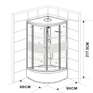 Cabina de ducha con bandeja de ABS de 35cm, cabina completa de baño, Económica