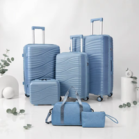 Ensemble de bagages légers en PP à coque rigide avec roulettes silencieuses, grande capacité, valise trolley pour les affaires et les vacances