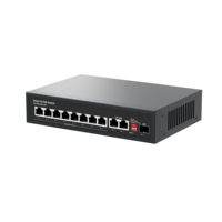 OEM & ODM 100Mbps Ai PoE Ethernet SFP Switch 8PoE+2GigabitUplink+1SFP 7.6Gbps Kapasitas VLAN Mendukung Switch Jaringan