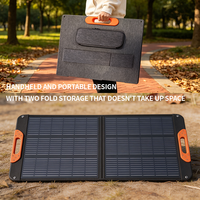 Panel Surya Lipat 60W PERC dengan Output USB-C/USB-A/DC, Tahan Air IP67, Charger Portabel untuk Ponsel, Power Station, Camping, OEM