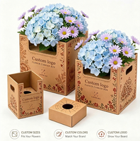 Boîte à fleurs en carton avec poignée, pliable et pop-up, pour emballage de bouquets floraux, directement de l'usine