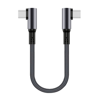 Cable de Carga USB Tipo-C en Ángulo Recto para Banco de Energía, Cable Corto de Nailon Trenzado Compatible con iPhone, Venta al Por Mayor de Fábrica