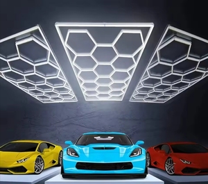 Lámpara LED de Techo Hexagonal Suspendida Personalizada de 6000K IP55 CRI90 para Garaje, Discoteca, Taller, Estudio de Detallado de Automóviles - Product Image 4