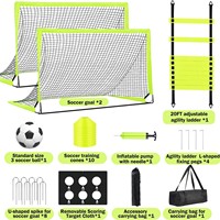 Ensemble de buts de football pour enfants avec cible de tir en tissu, accessoires complets, pliable, portable, kit d'entraînement tout-en-un