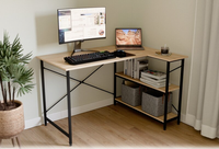 Table d'étude de bureau à la maison d'angle marron en forme de L de bonne qualité pour bureau réglable en hauteur