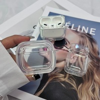 Coque de protection souple transparente antichoc en TPU de forme carrée Phantom pour iPhone Airpods 1 2 3 4 Pro2 sans fil