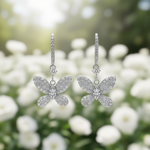 E2174 Orecchini in oro bianco con diamanti, taglio marquise, diamanti naturali, gioielli romantici da sposa per donna - Product Image 2