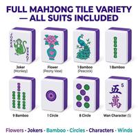 Mahjong de Luxe Moderne de Haute Qualité, Mini Portable, Tuiles en Acrylique à Quatre Couches, Motif à Points Assorti aux Couleurs, Fait Main, 4 Joueurs, Style Européen