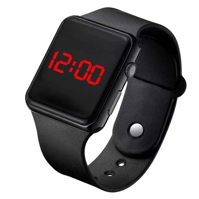 Cross-Border LED Digital Electronic Watch Fashion Electroplated Plastic Square Student Couple Outdoor Sports Bracelet Sporty