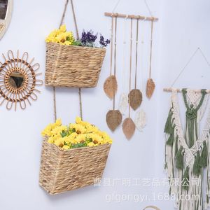 Woven <b>Hanging</b> Basket Rectangle <b>Wall</b> Mounted <b>Storage</b> Basket For Entryway Miscellaneous Items - Product Image 1