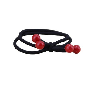 Élastique à cheveux en tissu tressé rouge pour femme, haute élasticité, style décontracté - Product Image 5