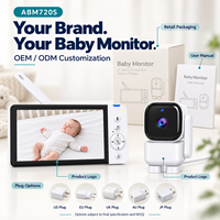 Kit de surveillance bébé OEM ODM avec options de logo personnalisé, emballage et manuel, options de prise pour les acheteurs de marques privées ABM600 300m 720P Audio bidirectionnel