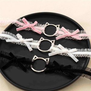 ใหม่ Kawaii โลลิต้าแมว Bowknot ลูกไม้เค้นคอสร้อยคอผู้หญิงเซ็กซี่คอคอสเพลย์ clavicle เค้นคอสร้อยคอ - Product Image 6