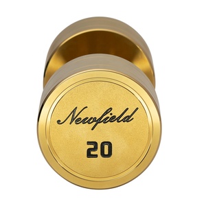 Mancuernas Redondas Portátiles de Titanio Dorado de 20 kg con Logotipo Grabado para Gimnasio en Casa - Product Image 4