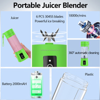 Draagbare Usb Elektrische 380Ml Juicer Blender 6-blade Mini Smoothie Mixer Shakes Vruchten Draadloze Oplaadbare Voor Auto Hotel Buiten