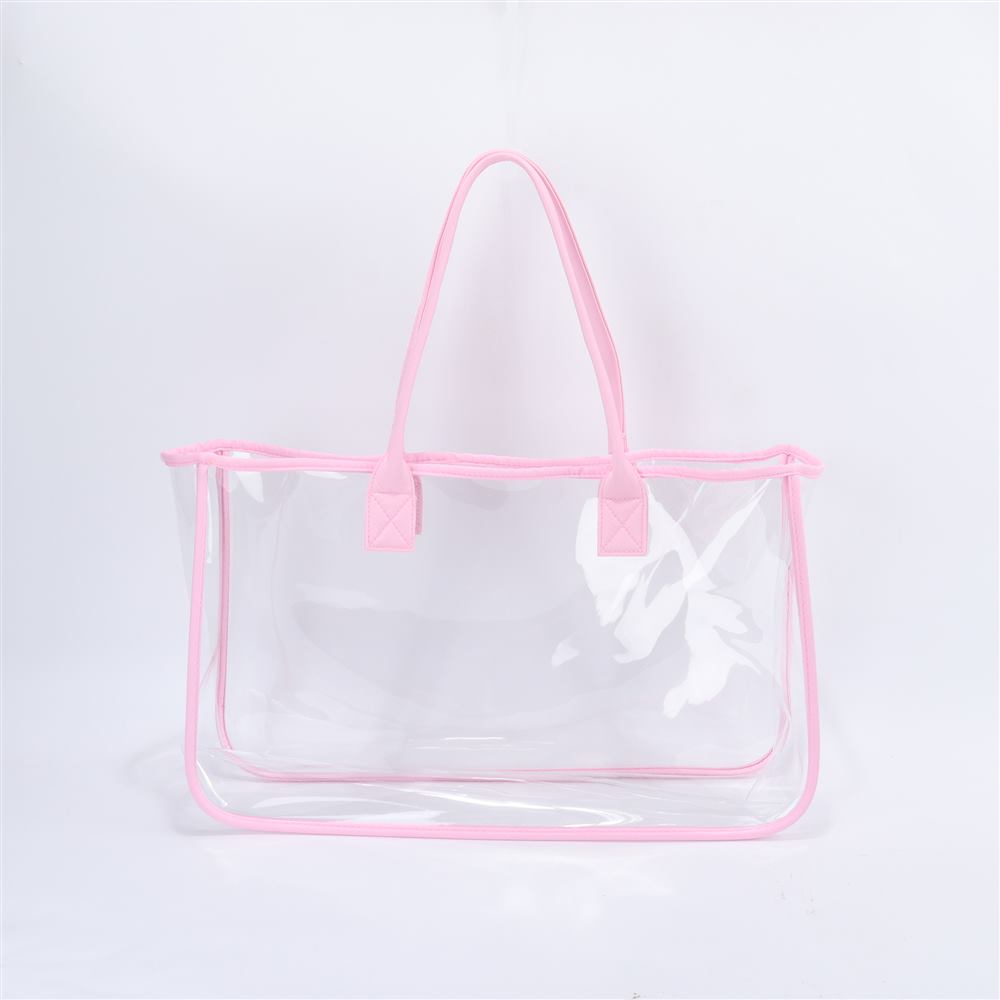 borsa tote trasparente rosa baby