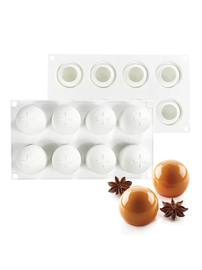 Molde de Silicona Grande de 8 Cavidades en Forma de Media Esfera, Perfecto para Bombas de Chocolate Caliente, Cake Pops y Bombas de Baño, Bandeja para Hornear de Fácil Desmolde - Product Image 2