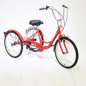 Triciclo adulto a buon mercato triciclo a tre ruote bicicletta triciclo adulto trike da 24 pollici con cestello posteriore per carico - Product Image 6