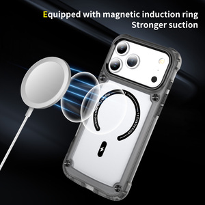 Sang Trọng Trong Suốt Từ Tính Với CD Mô Hình Trang Trí Rõ Ràng Chống-Vàng Chống Sốc Trường Hợp TPU + Acrylic Trường Hợp Đối Với Ip17 Pro Max - Product Image 3