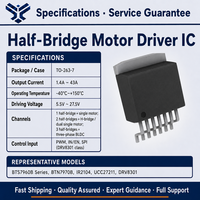 Circuit intégré pilote de moteur demi-pont BTS7960B TO-263-7 43A 5.5V-27.5V PWM pour moteur DC à courant élevé, pour voitures intelligentes et robotique, vente en gros en stock