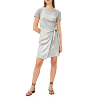 Robe T-shirt Courte Personnalisée pour Femme à Manches Courtes, Col Rond, Taille Nouée sur le Côté, Style Décontracté, Mini-Robe pour Dames