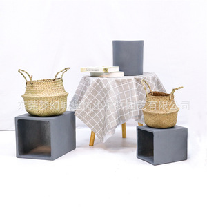 Maceta de Cemento Estilo Cesta Tejida Dream Castle, Estilo Minimalista para Decoración del Hogar, Oficina u Hotel - Product Image 3