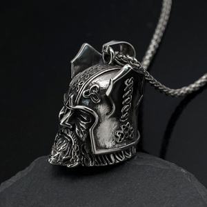 Nueva Campana de Motocicleta de Acero Inoxidable Estilo Vikingo Nórdico Vintage con Cabeza de Guerrero de un Ojo - Product Image 5