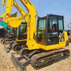Excavadora Komatsu PC56 de Segunda Mano, Original, Fabricada en Japón, Mini Excavadora Komatsu PC56 Usada con Bomba Hidráulica Shimadzu - Product Image 1