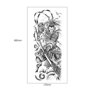 1 Juego por 3 hojas mono rey impermeable pegatinas de tatuaje temporal, Mangas de brazo completo Venta caliente Black Myth Game pegatinas de tatuaje - Product Image 5