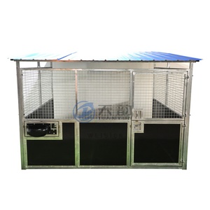 Abri économique pour chevaux avec couverture, façades d'écurie en acier galvanisé, fonctionnement de porte hollandaise lisse pour les écuries professionnelles - Product Image 5