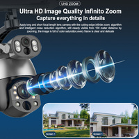 Caméra de sécurité solaire Wistino 10MP 99X Zoom double objectif, détection de mouvement, suivi automatique, Ubox, caméra solaire extérieure 4G